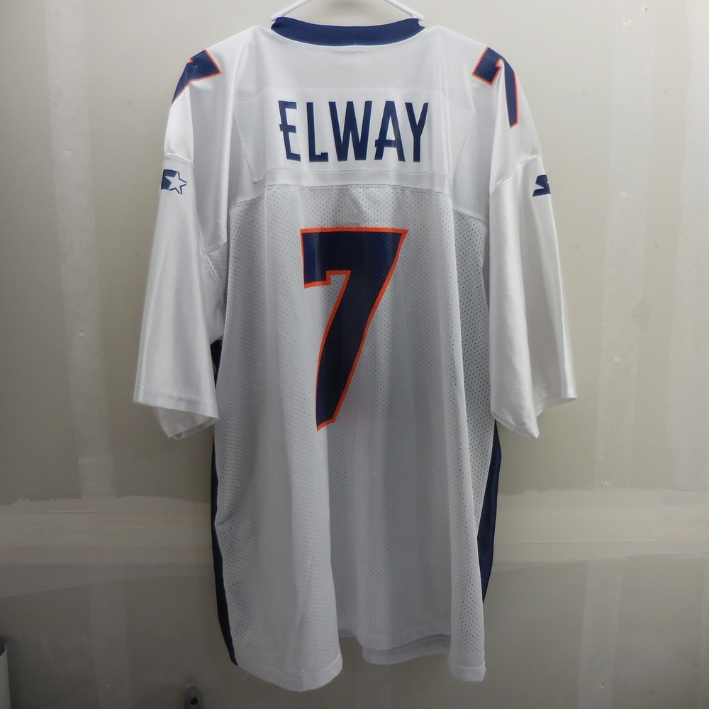 Vintage 1995 Starter Denver Broncos John Elway 7 Jersey Mens 52 XL White NFL